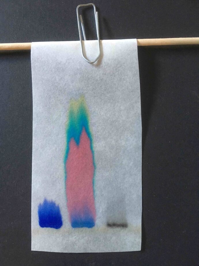 Experiment mit Tinte und Kaffeefilter