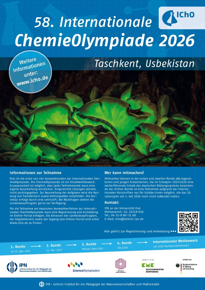 Aufgabenblatt der 1. Runde zur IChO 2026 (pdf • 1,05 MB)