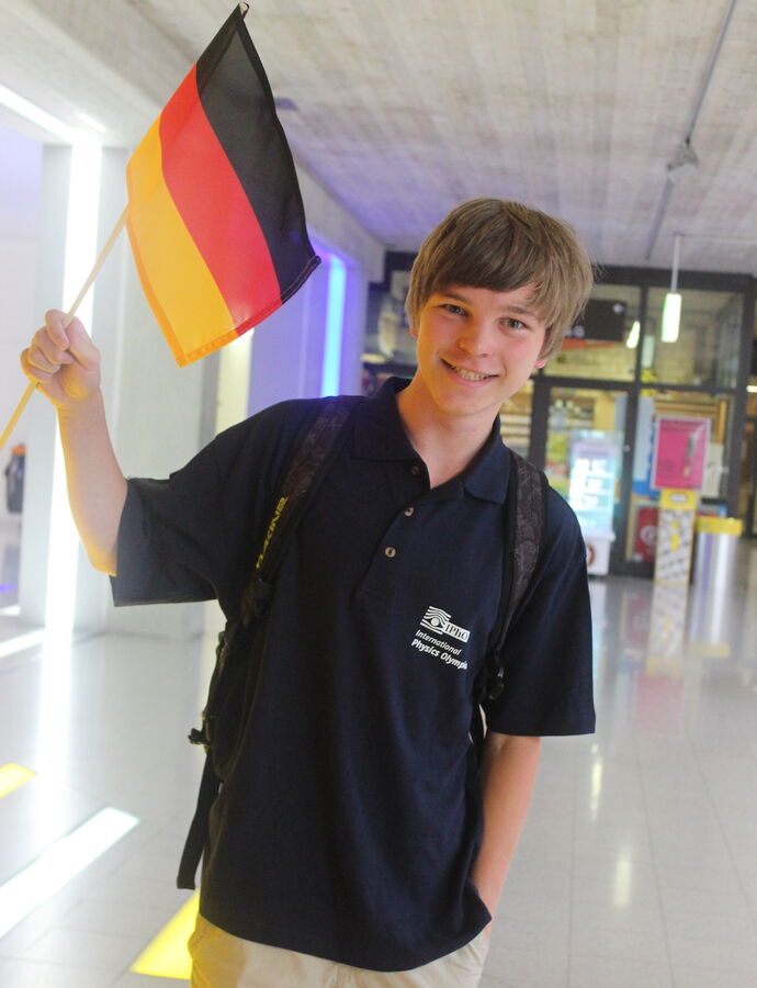 Ein Mitglied des deutschen Teams bei der IPhO 2016 in Zürich