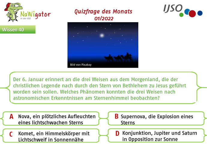 Nawigator-Quiz Frage des Monats - Januar 2022