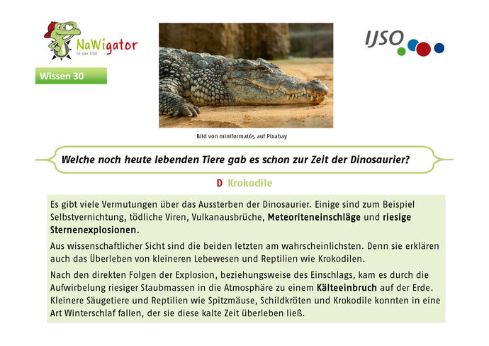 NaWigator-Quiz Antwort des Monats - April 2021
