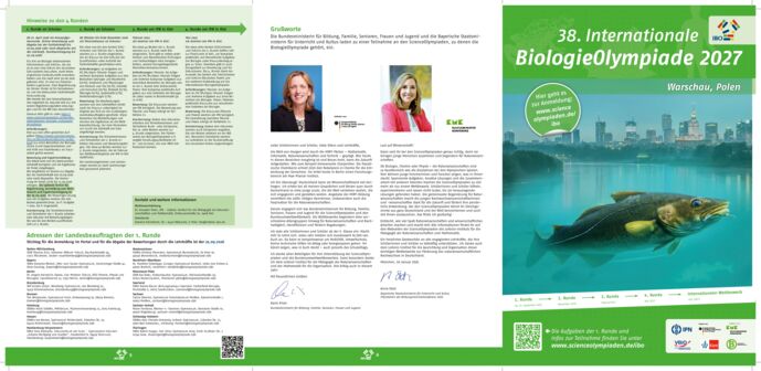 Die Aufgaben der 1. Runde der 38. IBO 2027 mit Erläuterungen zum Wettbewerbsablauf